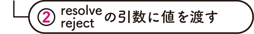 resolve,rejectの引数に値を渡す